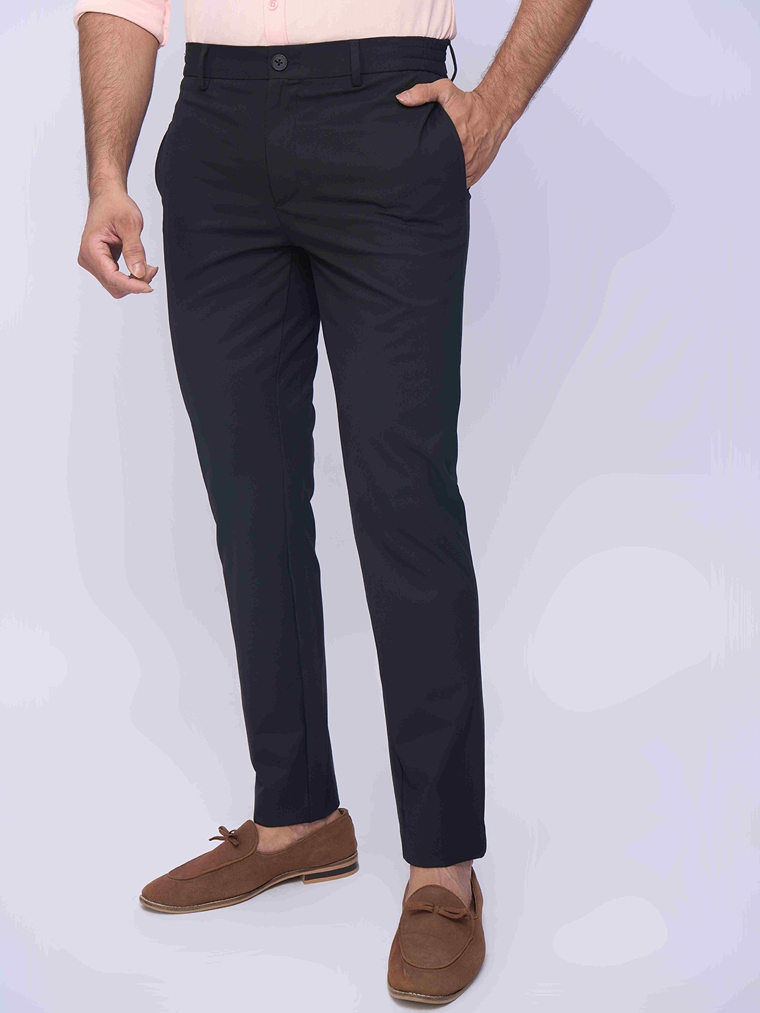 

ONEMILE Men Smart Easy Wash Trousers, Black