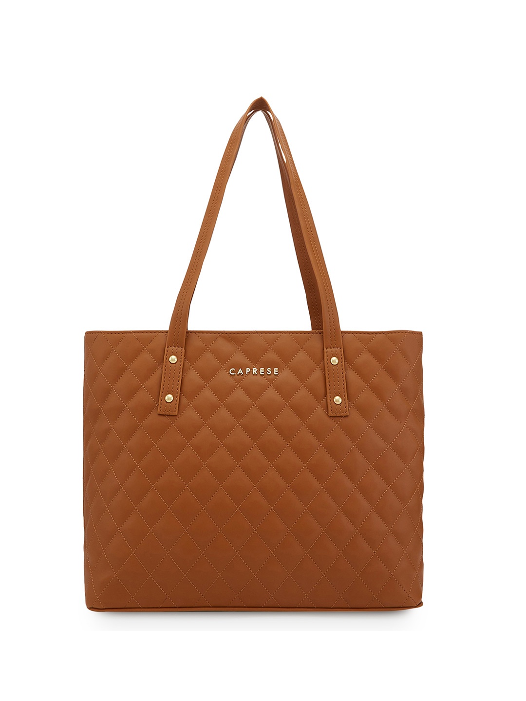 

DressBerry X CAPRESE Lucya Textured Quilted Structured Tote Bag, Brown