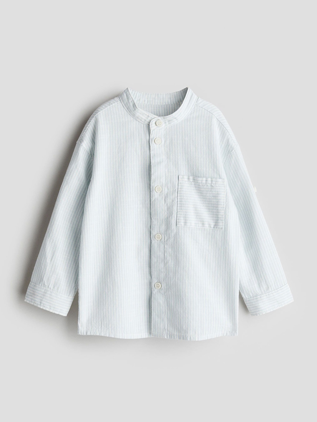 

H&M Cotton Grandad Shirt, Blue