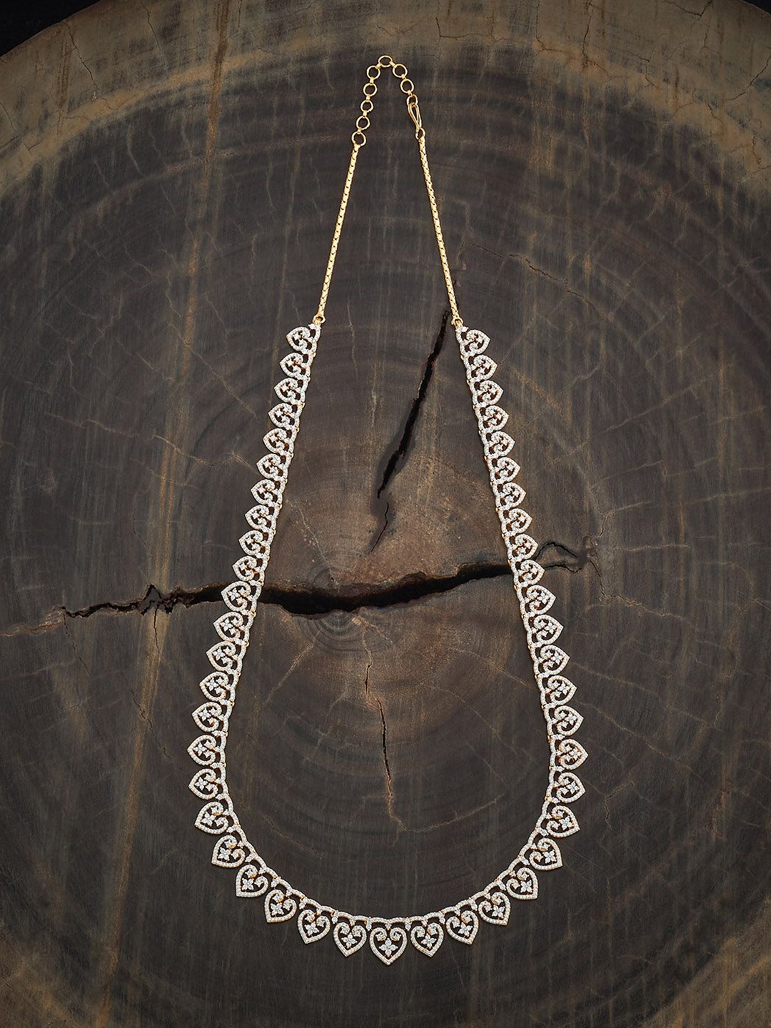 

Kushal's Fashion Jewellery Gold-Plated Cubic Zirconia Studded Necklace