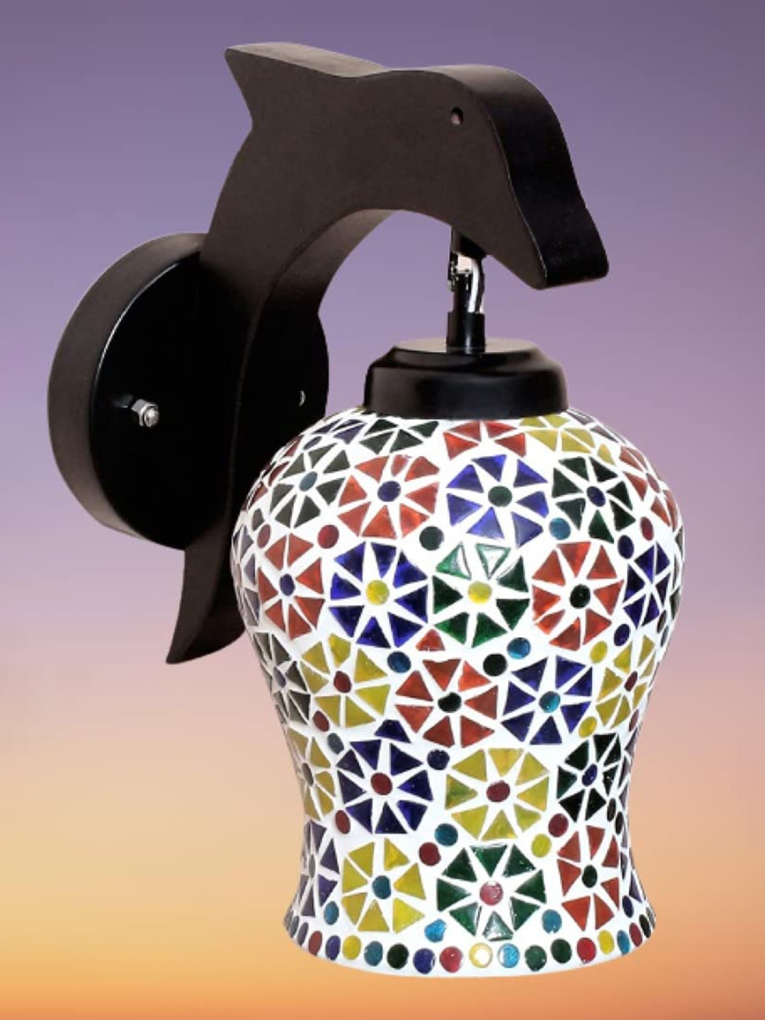 

KINIS Black & Green Printed Wood Quirky Abstract Shaped Shaped Wall Lamp
