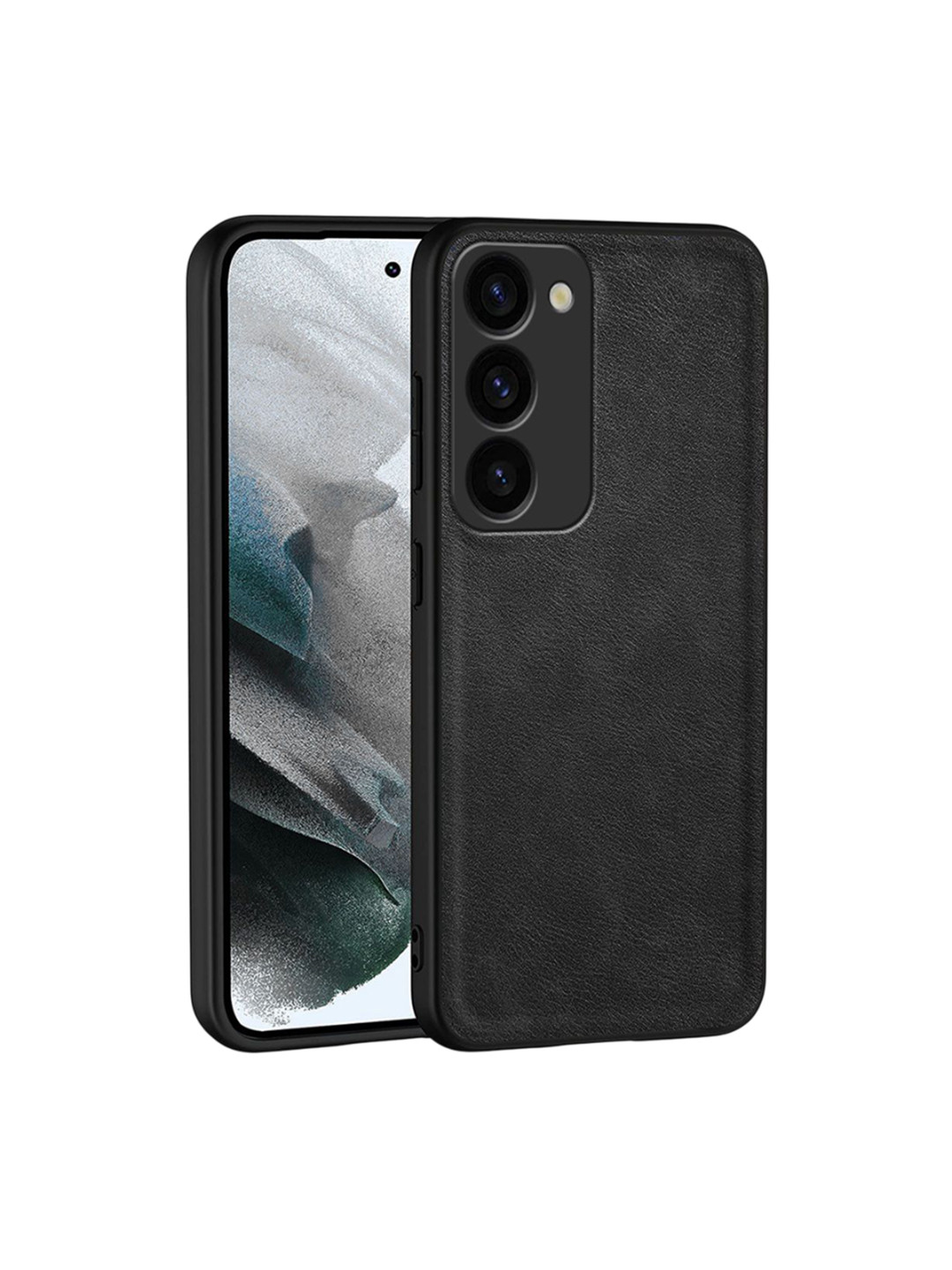 

LIRAMARK Solid Samsung Galaxy S23 Plus Impact Resistant Leather Back Case, Black