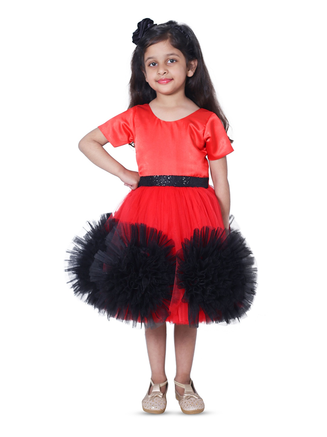 

Wow Princess Girls Net Fit and Flare Dress, Red
