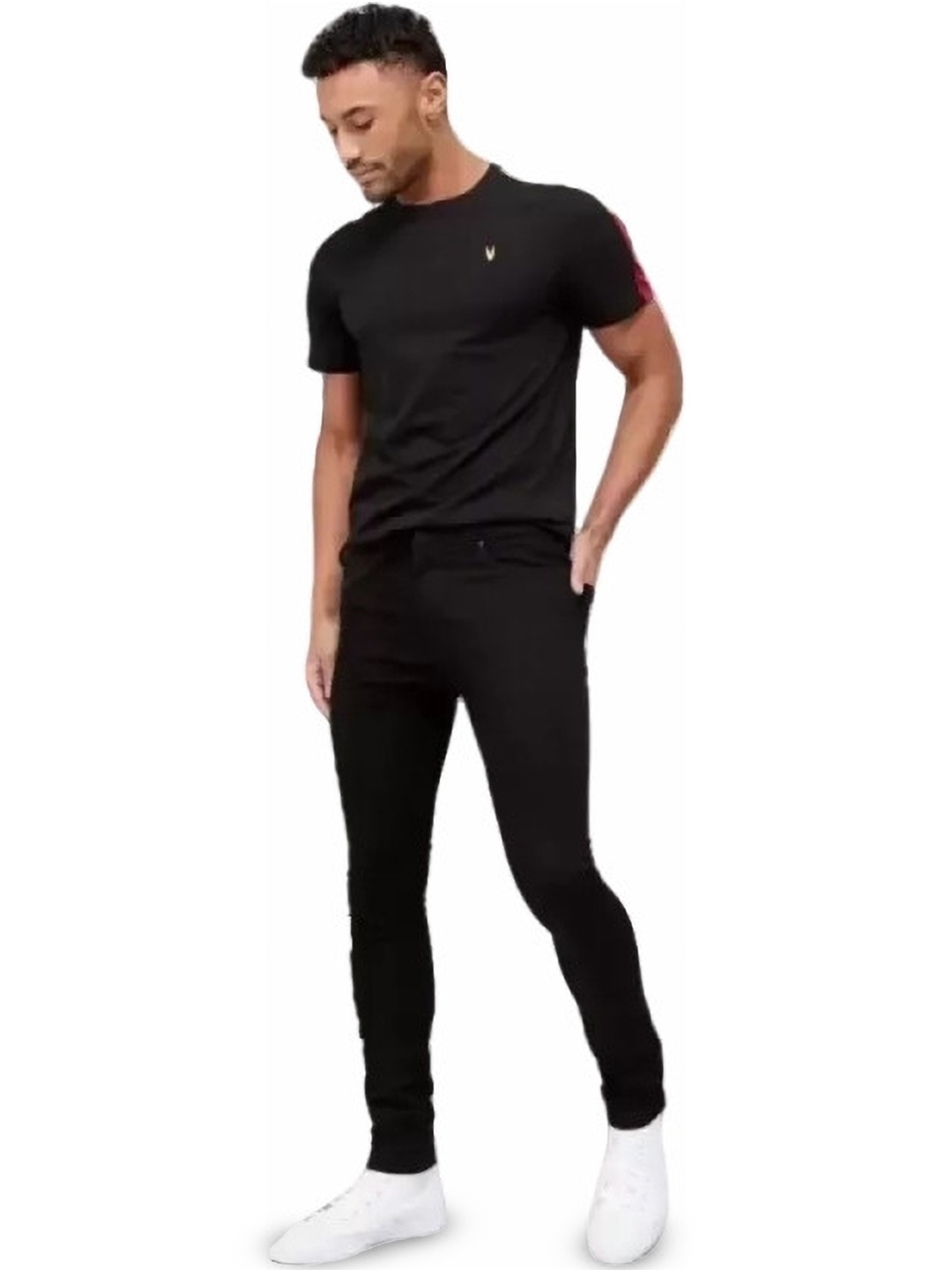 

COMFITS Men Classic Clean Look Skinny Fit Stretchable Jeans, Black