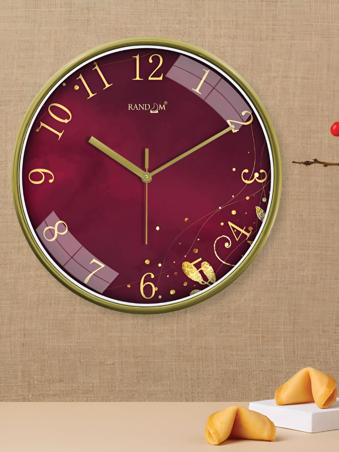 

RANDOM Yellow & Red Printed Round Contemporary Wall Clock