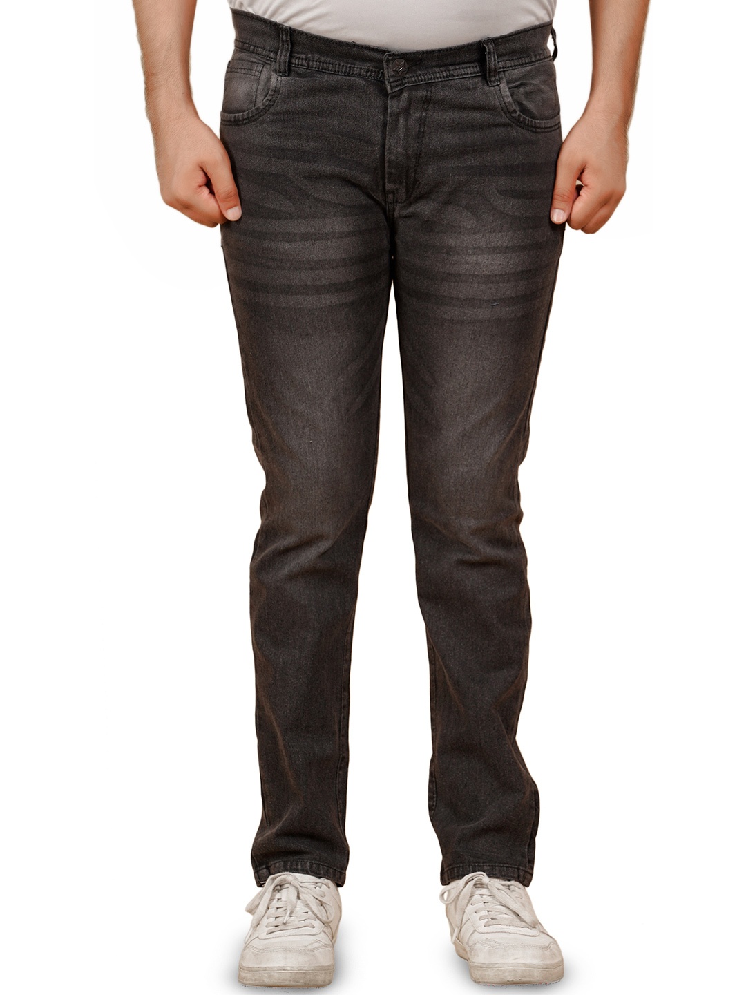 

COMFITS Men Classic Slim Fit Light Fade Stretchable Jeans, Grey