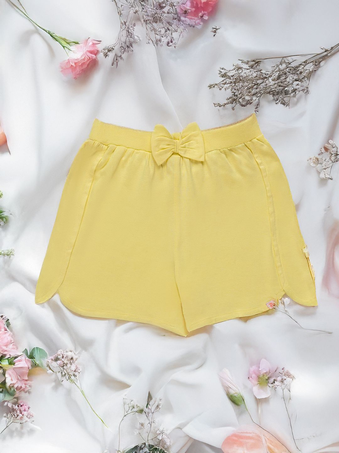 

Purple United Kids Girls Cotton Shorts, Yellow