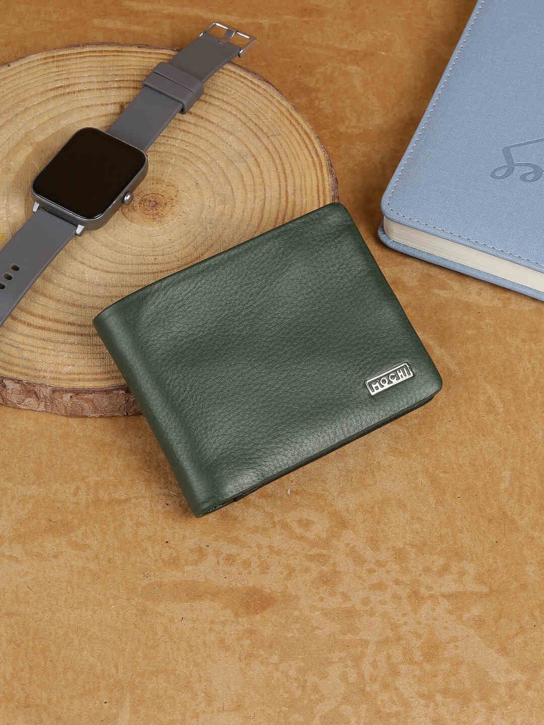 

Mochi Men Leather Two Fold Wallet, Olive