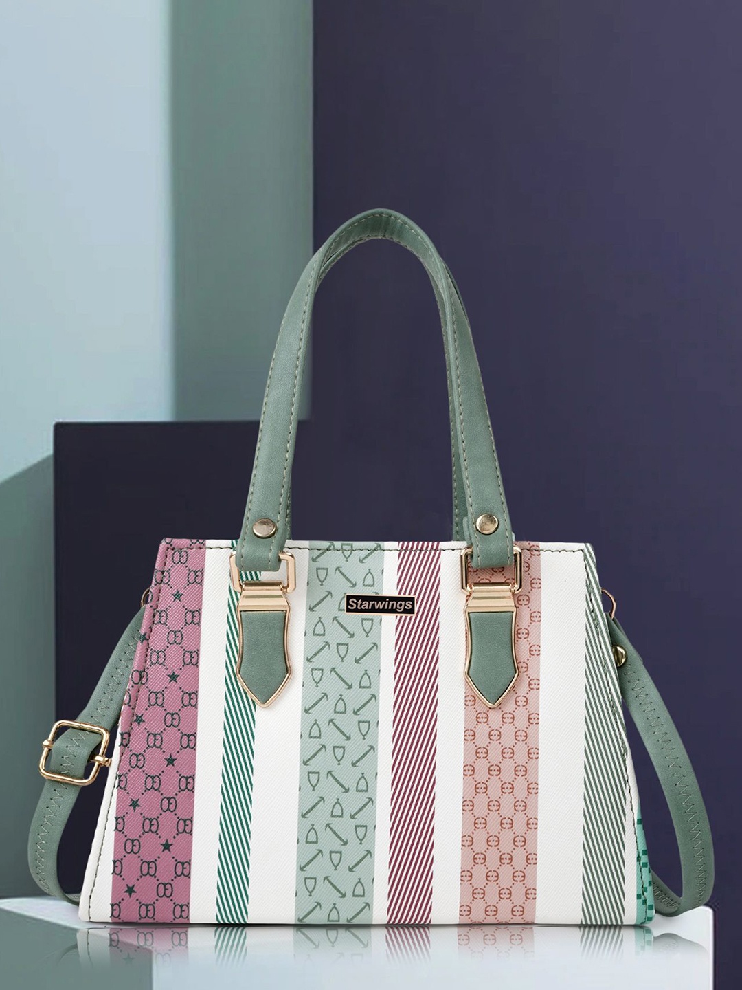 

STARWINGS Shopper Satchel with Bow Detail, Green