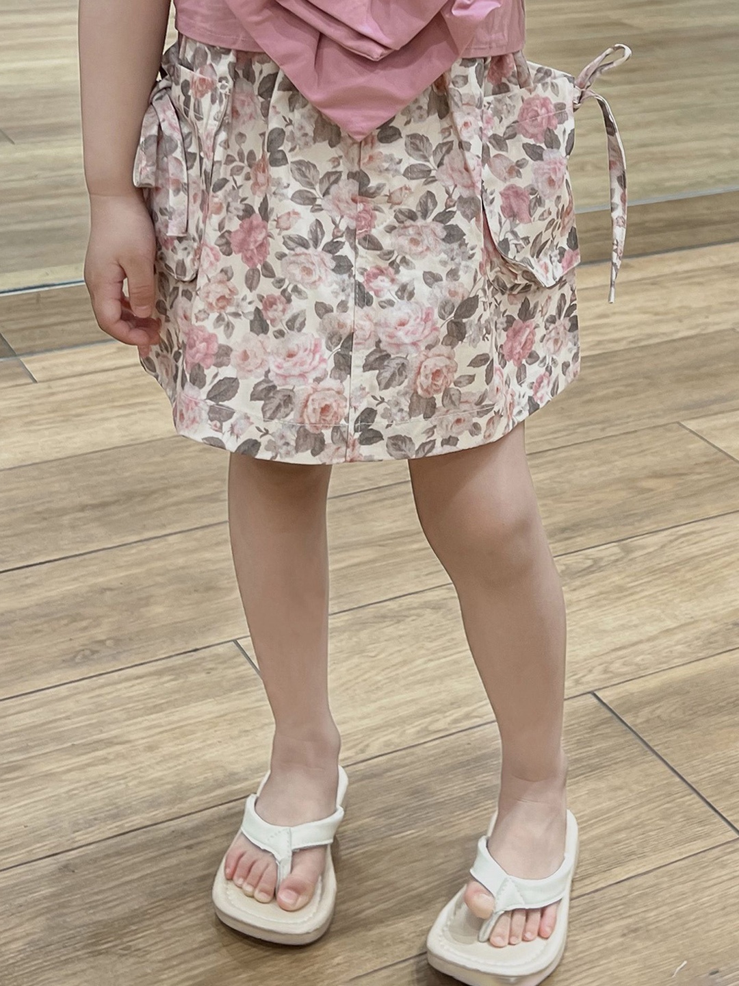 

LULU & SKY Girls Floral Printed A-line Mini Skirt, White