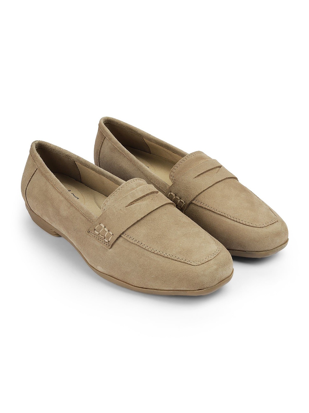 

Tresmode Women Suede Loafers, Beige