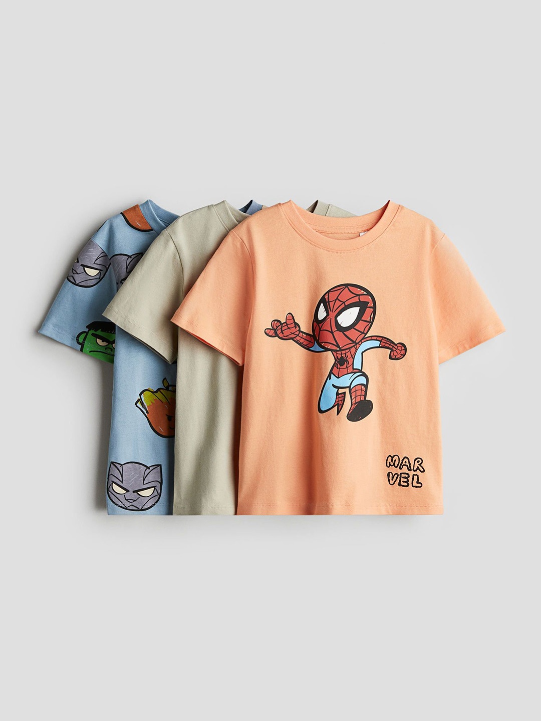

H&M 3-Pack Printed T-shirts, Orange