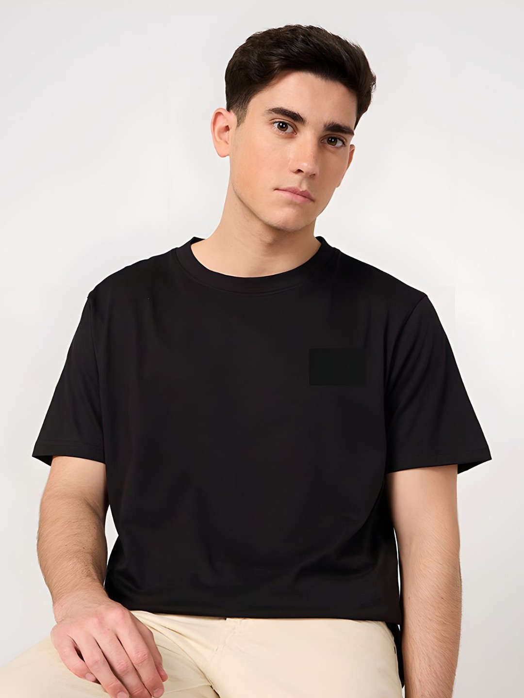 

SZN Men Typography Printed Round Neck Cotton T-shirt, Black