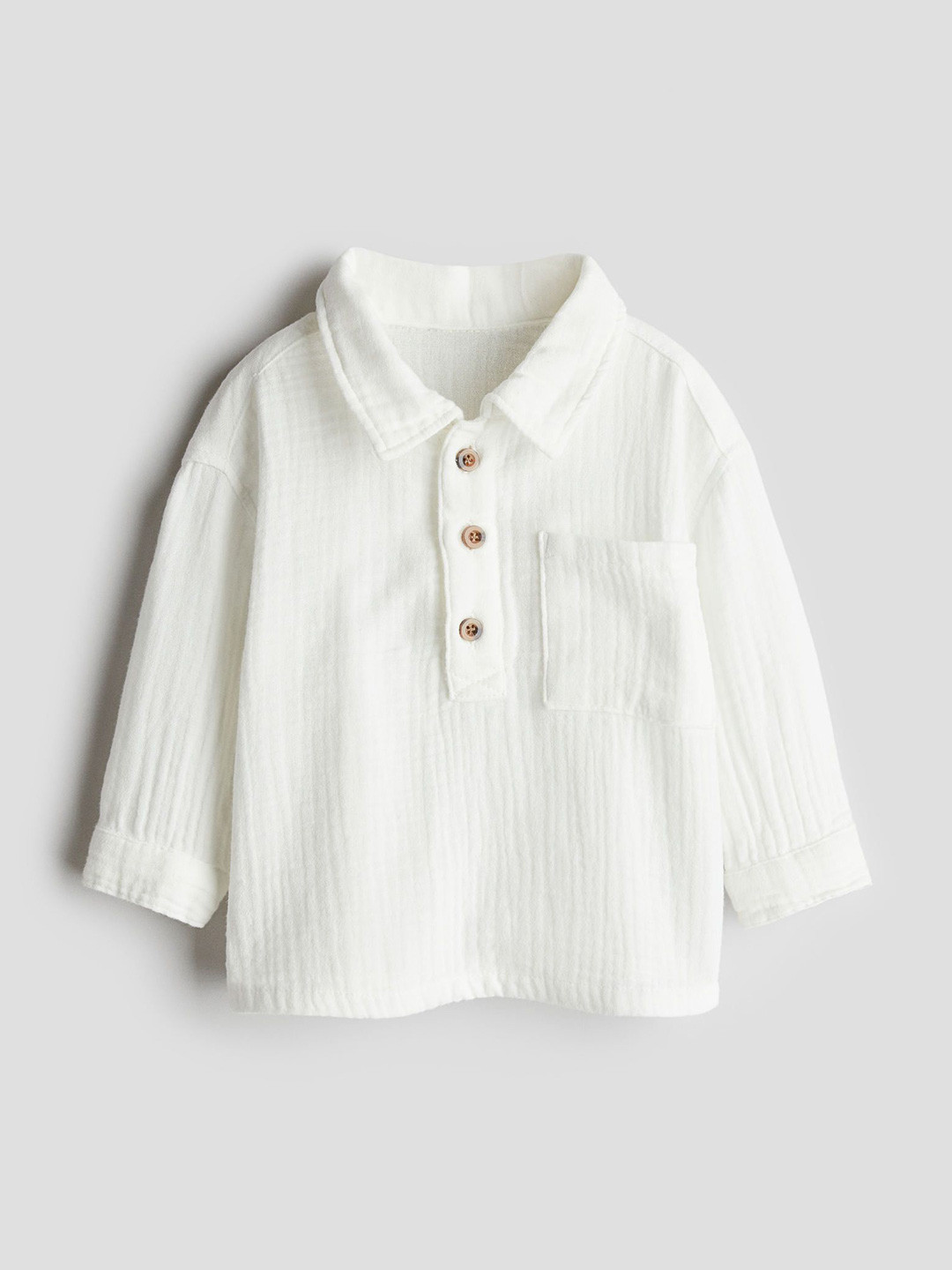 

H&M Cotton Muslin Shirt, White