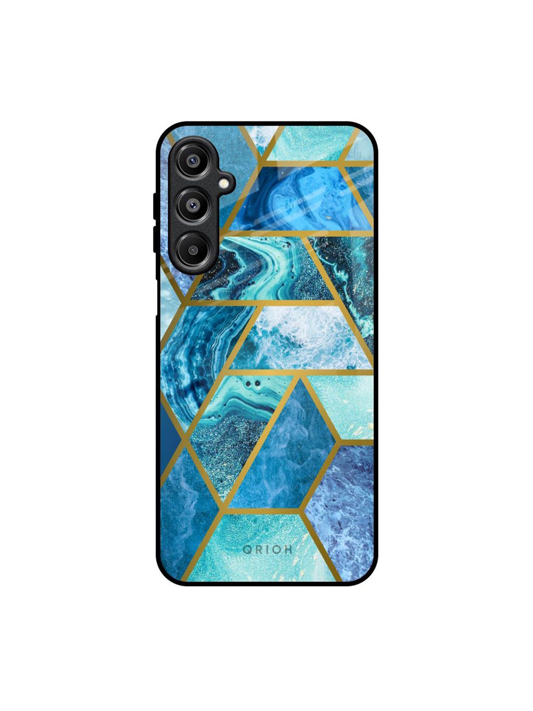 

QRIOH Marble Real Samsung Galaxy A16 5G Impact Resistant Back Case, Blue