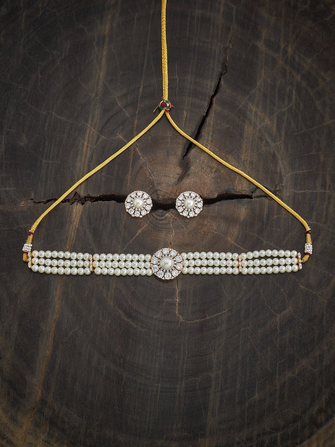 

Kushal's Fashion Jewellery Gold-Plated Zircon Studded Party Jewellery Set