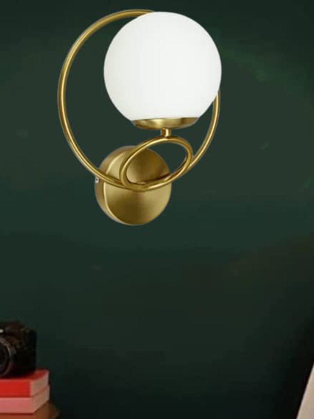 

KINIS Gold-Toned & White Metal Quirky Spherical Shaped Wall Lamp