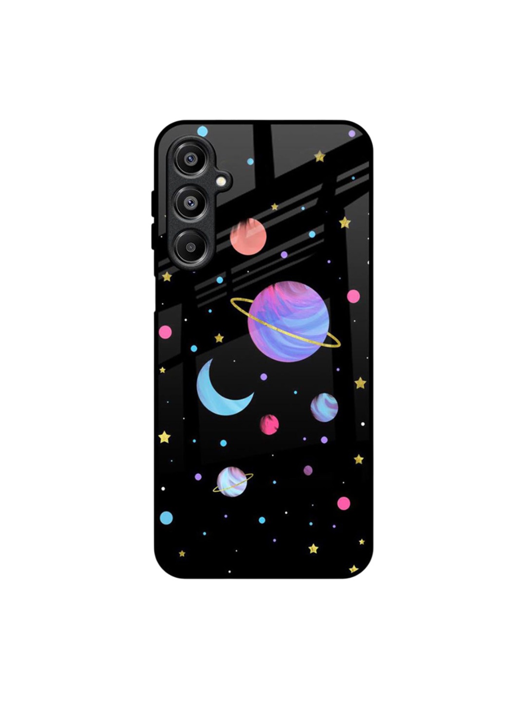 

QRIOH Planet Play Glass Samsung Galaxy A16 5G Back Case, Black