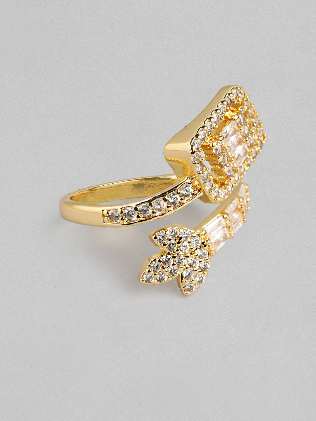 

DressBerry Stone Studed Finger Ring, Gold