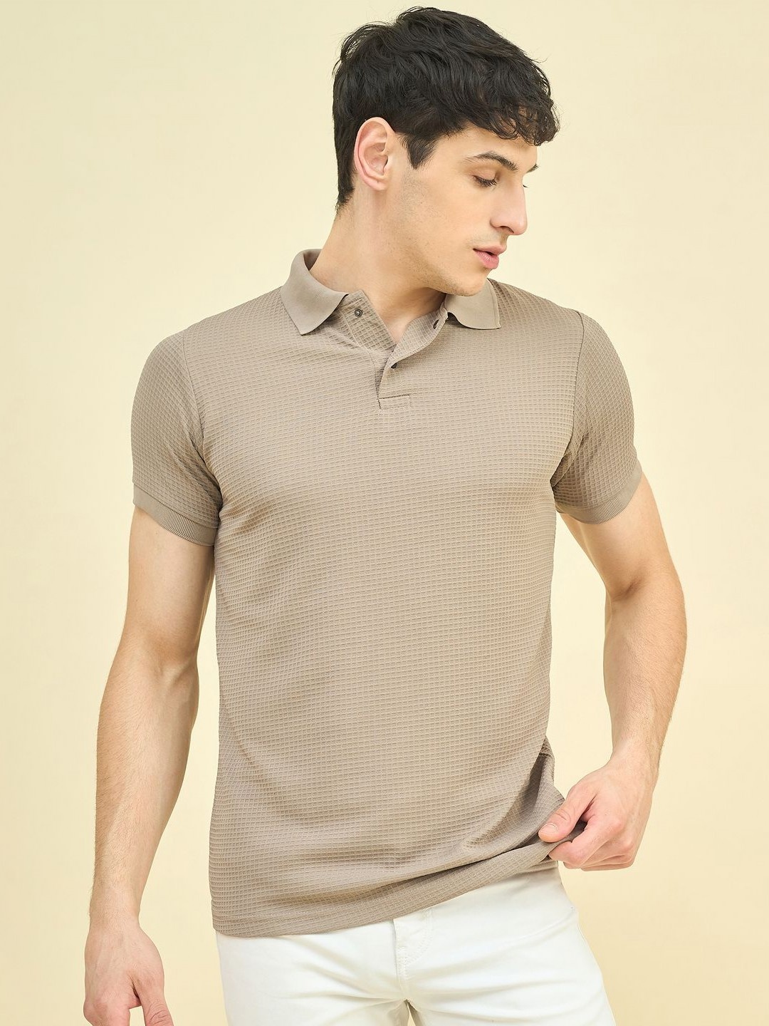 

CLAPTON Polo Collar T-shirt, Beige