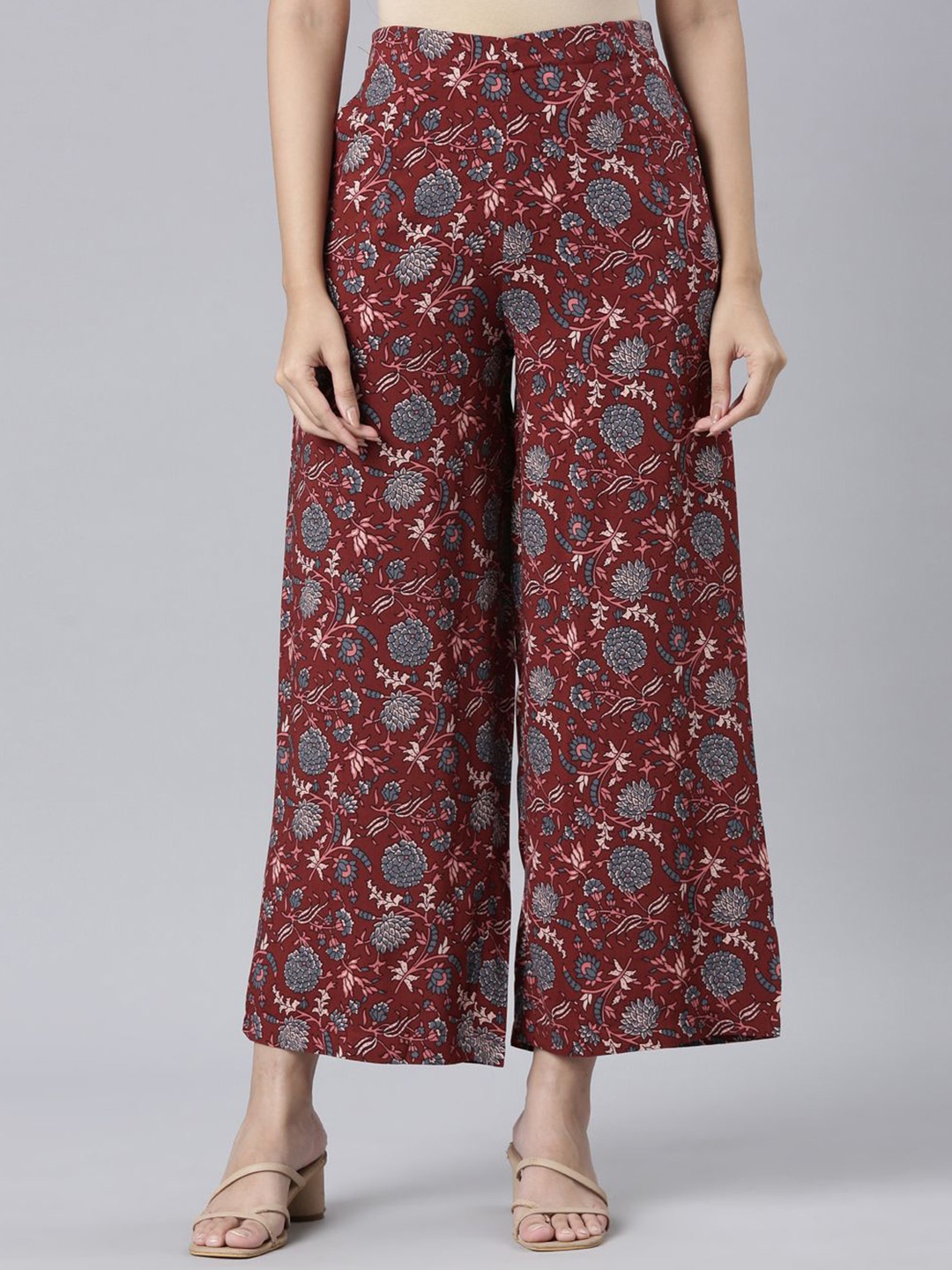 

Go Colors Women Ethnic Motifs Printed Palazzos, Red