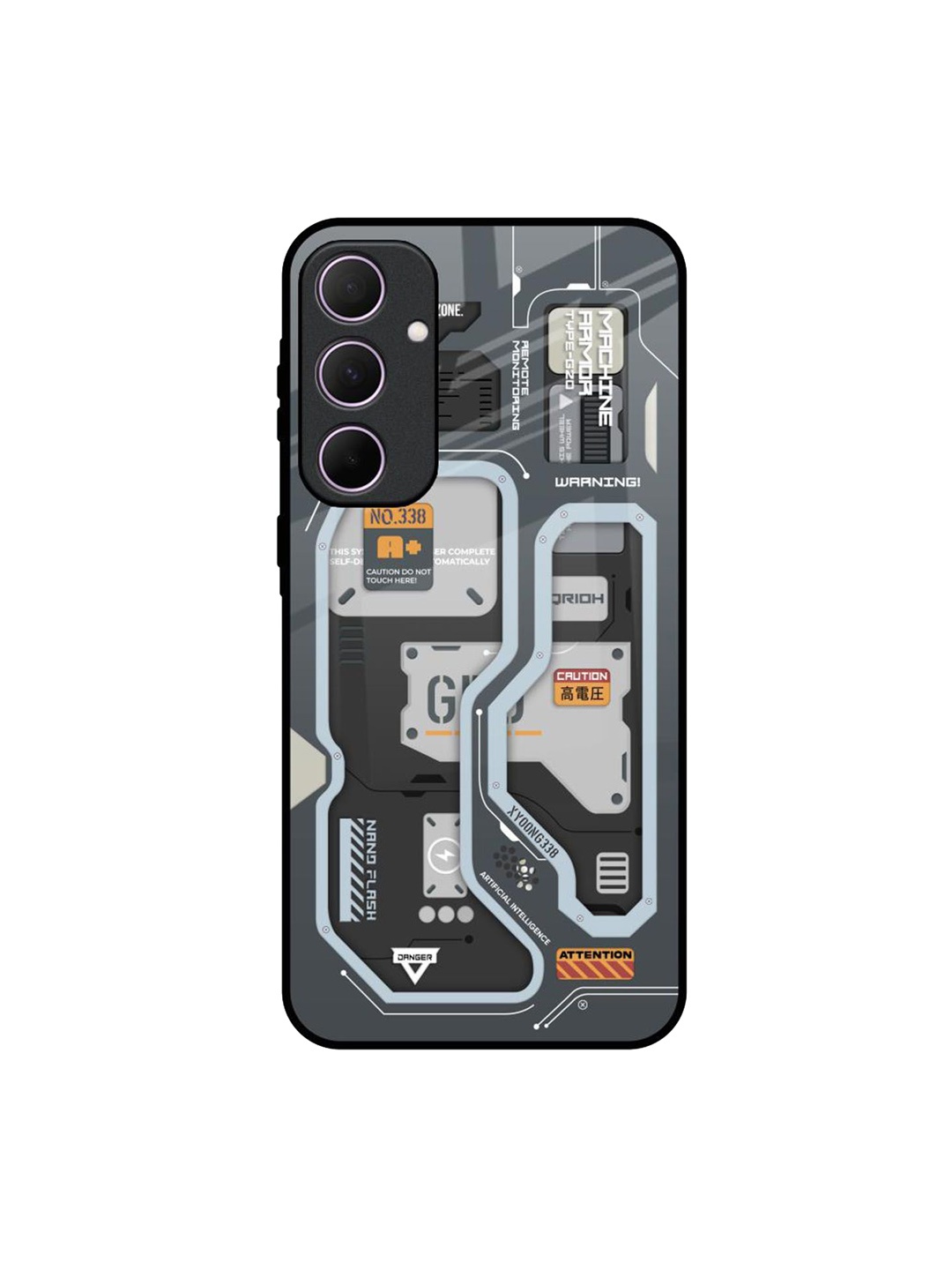 

QRIOH Retro Futuristic Samsung Galaxy A35 5G Impact Resistant Back Case, Black