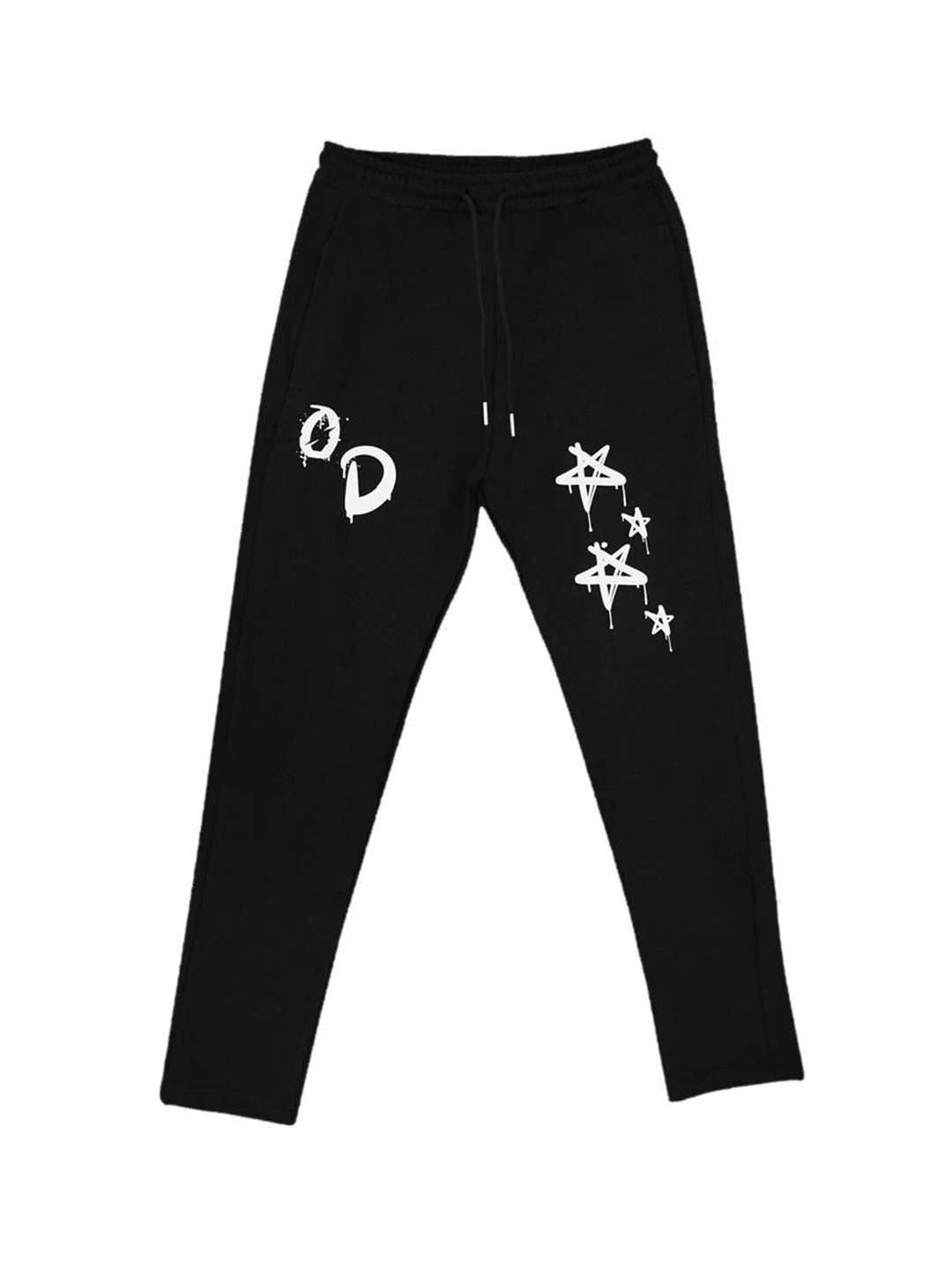 

OUTDRIP Men Printed Mid Rise Slim Fit Track Pants, Black
