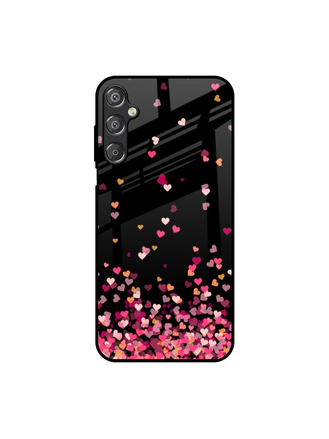 

QRIOH Heart Rain Fall Samsung Galaxy M15 5G Impact Resistant Back Case, Black