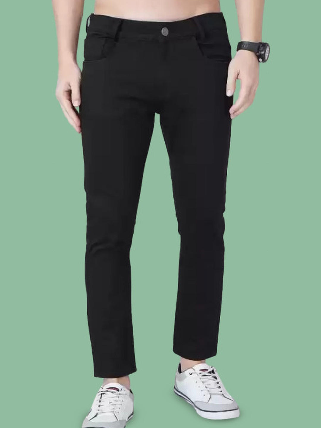 

COMFITS Men Cotton Mid-Rise Jeans, Black