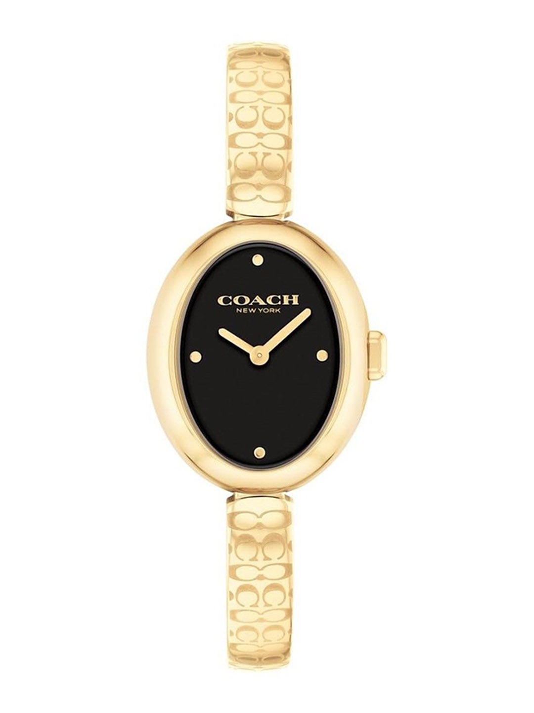 

Coach Women Black Oval Dial & Stainless Steel Straps Analogue Watch 14504521