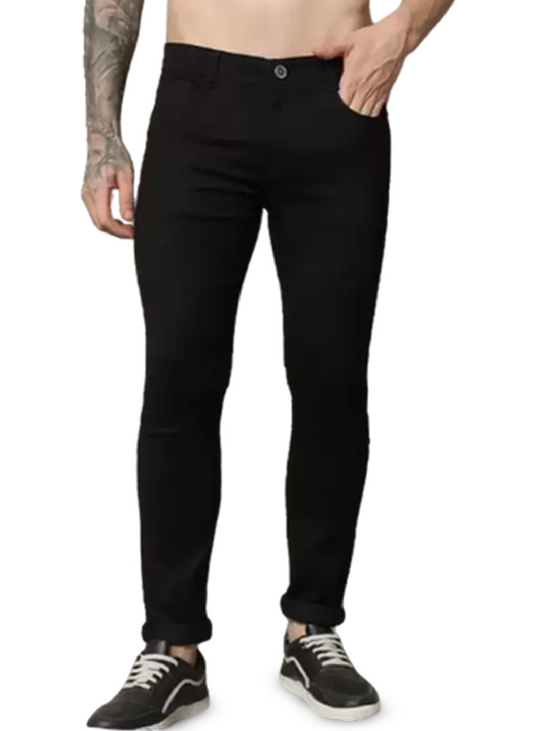 

COMFITS Men Classic Skinny Fit Stretchable Jeans, Black