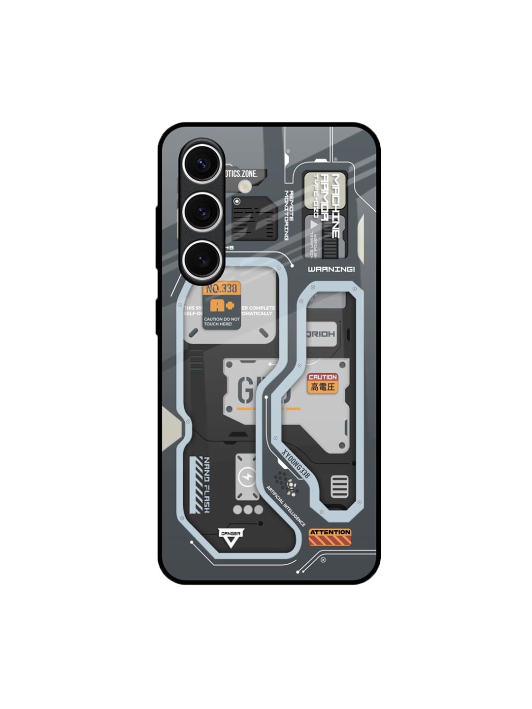 

QRIOH Retro Futuristic Samsung Galaxy S24 FE 5G Impact Resistant Back Case, Black
