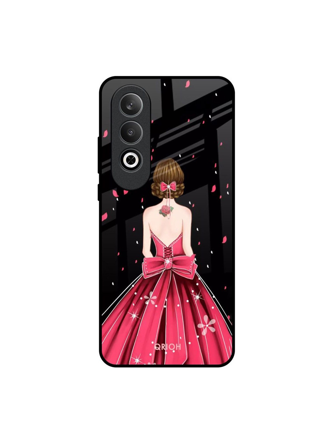 

QRIOH Quirky Fashion Princess Glass OnePlus Nord CE4 5G Back Case, Black