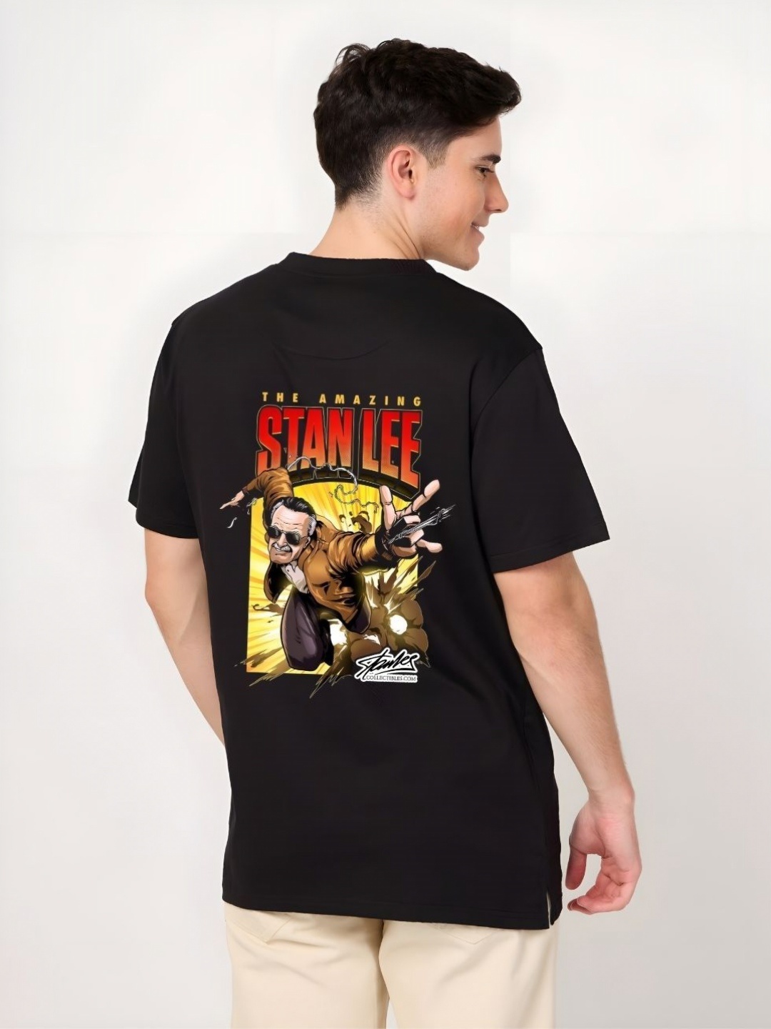 

SZN Men Graphic Printed Round Neck Cotton T-shirt, Black