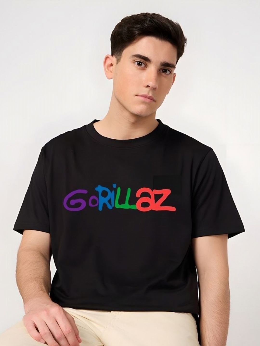 

SZN Men Graphic Printed Round Neck Cotton T-shirt, Black