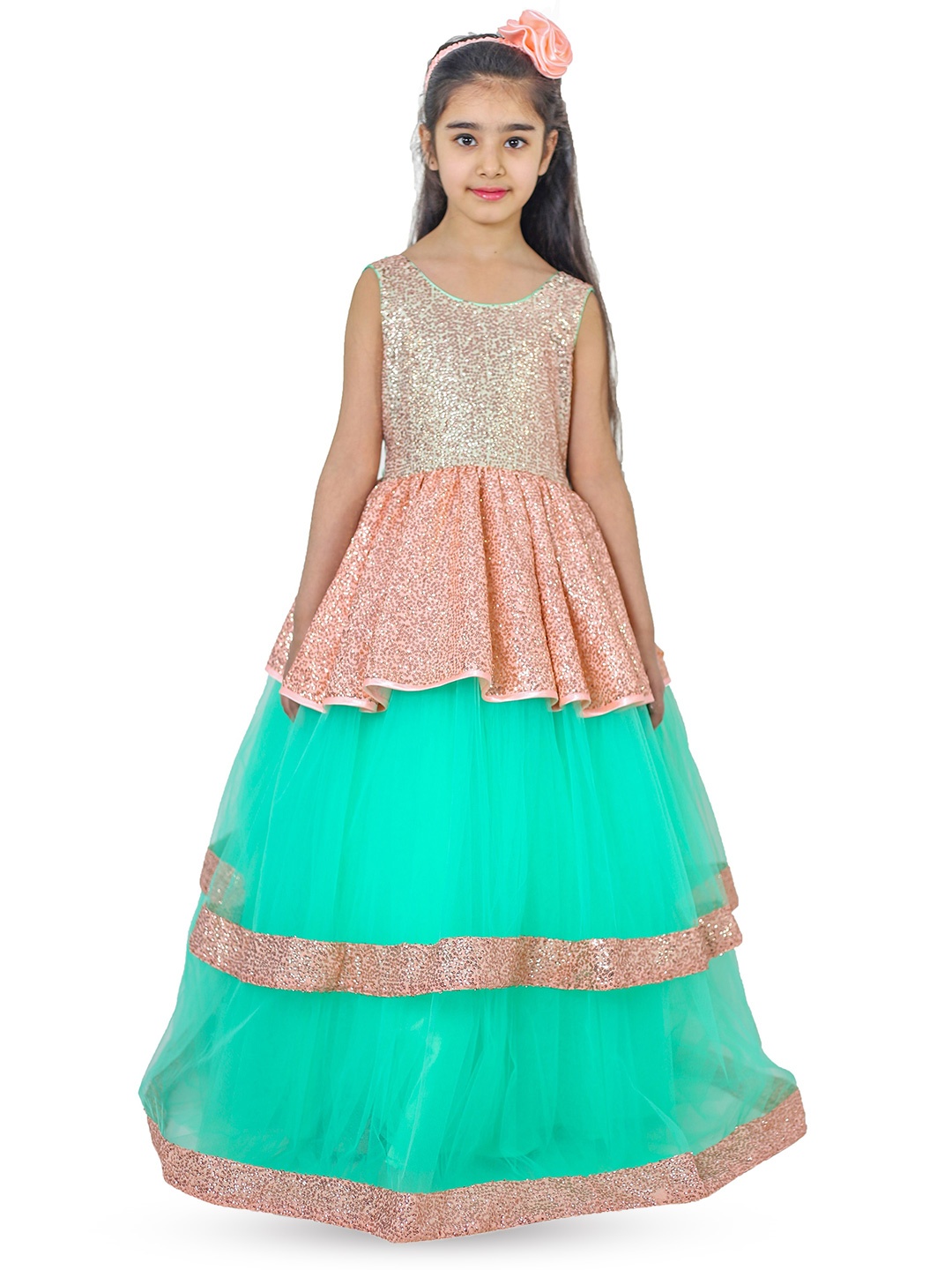 

Wow Princess Girls Embellished Fit and Flare Dress, Sea green
