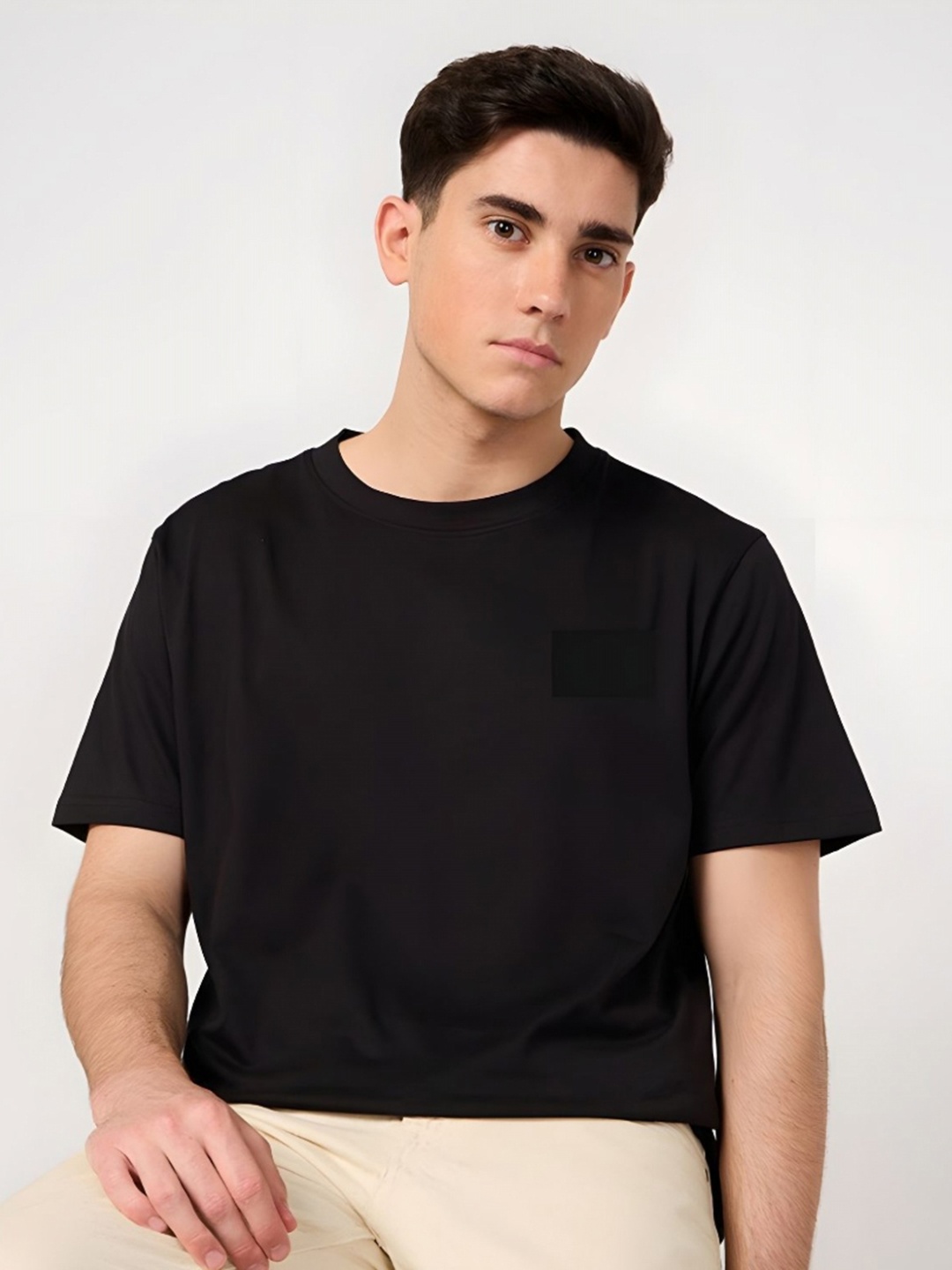 

SZN Men Typography Printed Round Neck Cotton T-shirt, Black