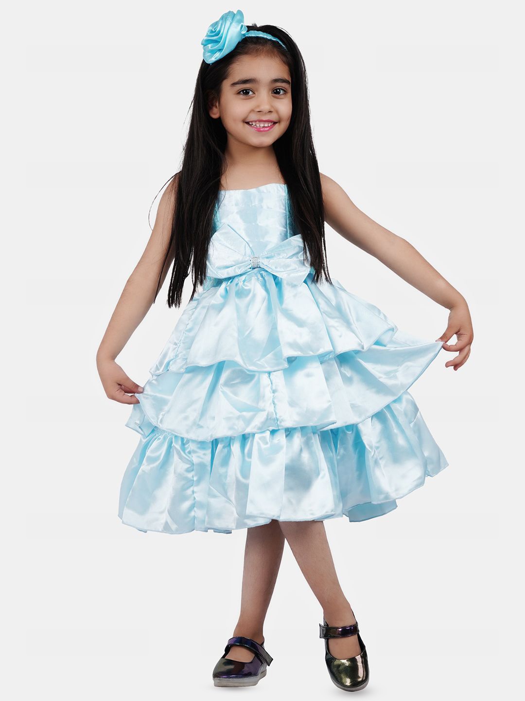 

Wow Princess Girls Satin A-Line Dress, Turquoise blue