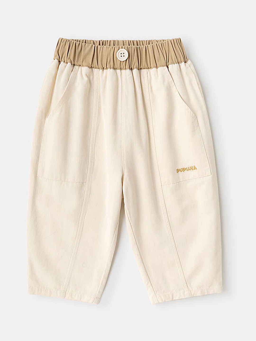 

LULU & SKY Kids Relaxed Fit High-Rise Trousers, Off white