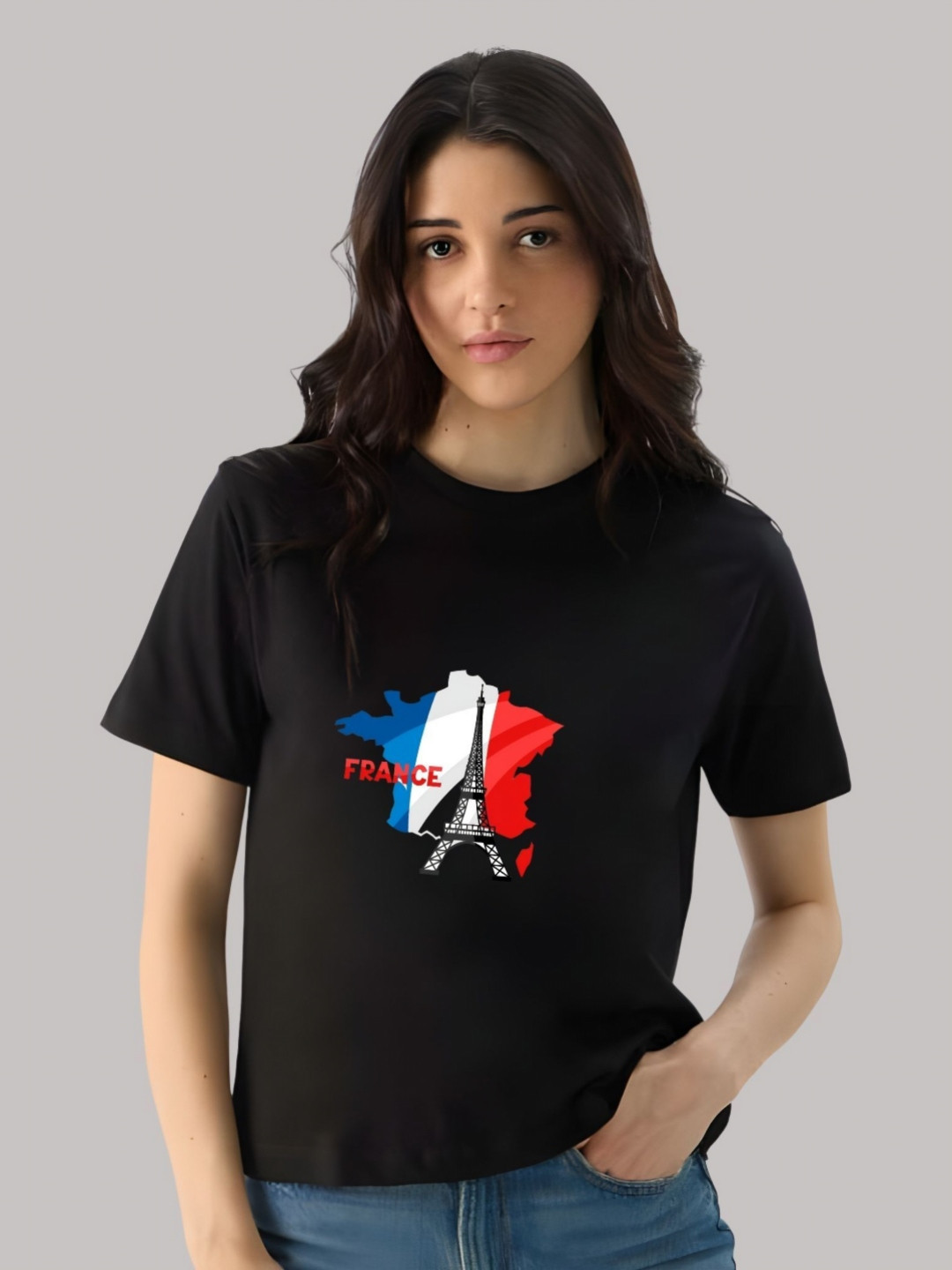 

SZN Women Graphic Printed Round Neck Cotton T-shirt, Black