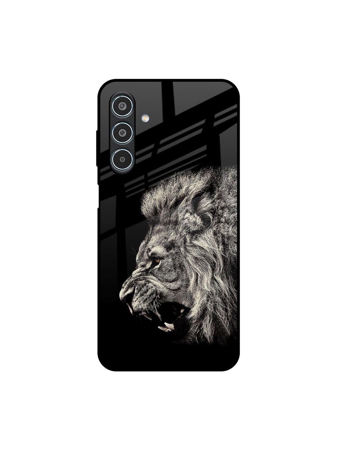 

QRIOH Brave Lion Samsung Galaxy M35 5G Impact Resistant Back Case, Black