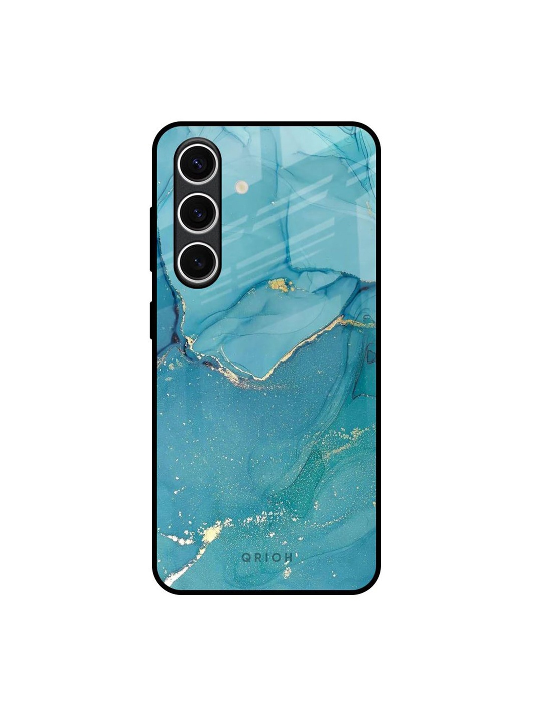 

QRIOH Glitter Real Samsung Galaxy S24 FE 5G Impact Resistant Back Case, Blue