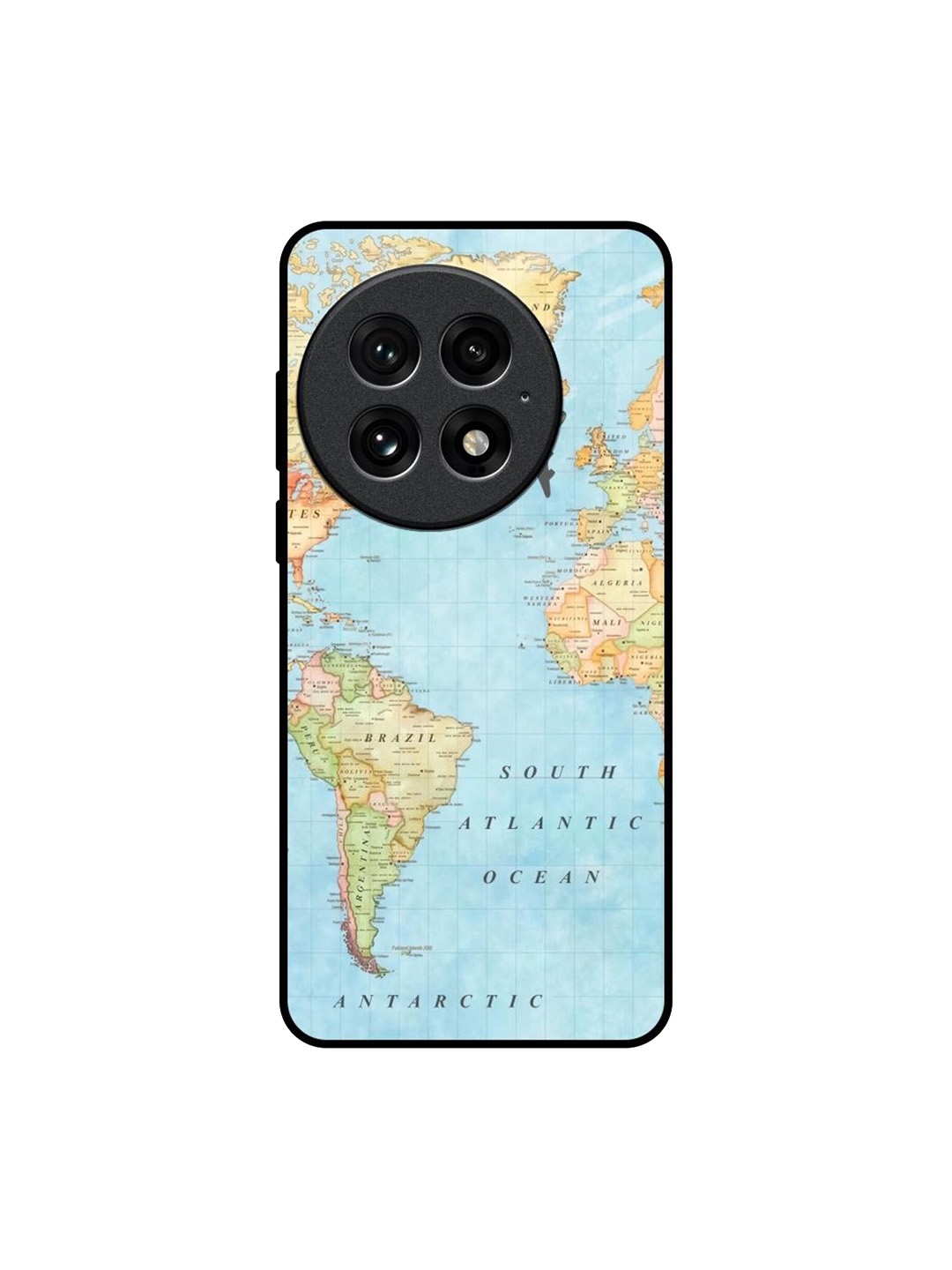 

QRIOH Travel Map OnePlus 13 Impact Resistant Back Case, Blue