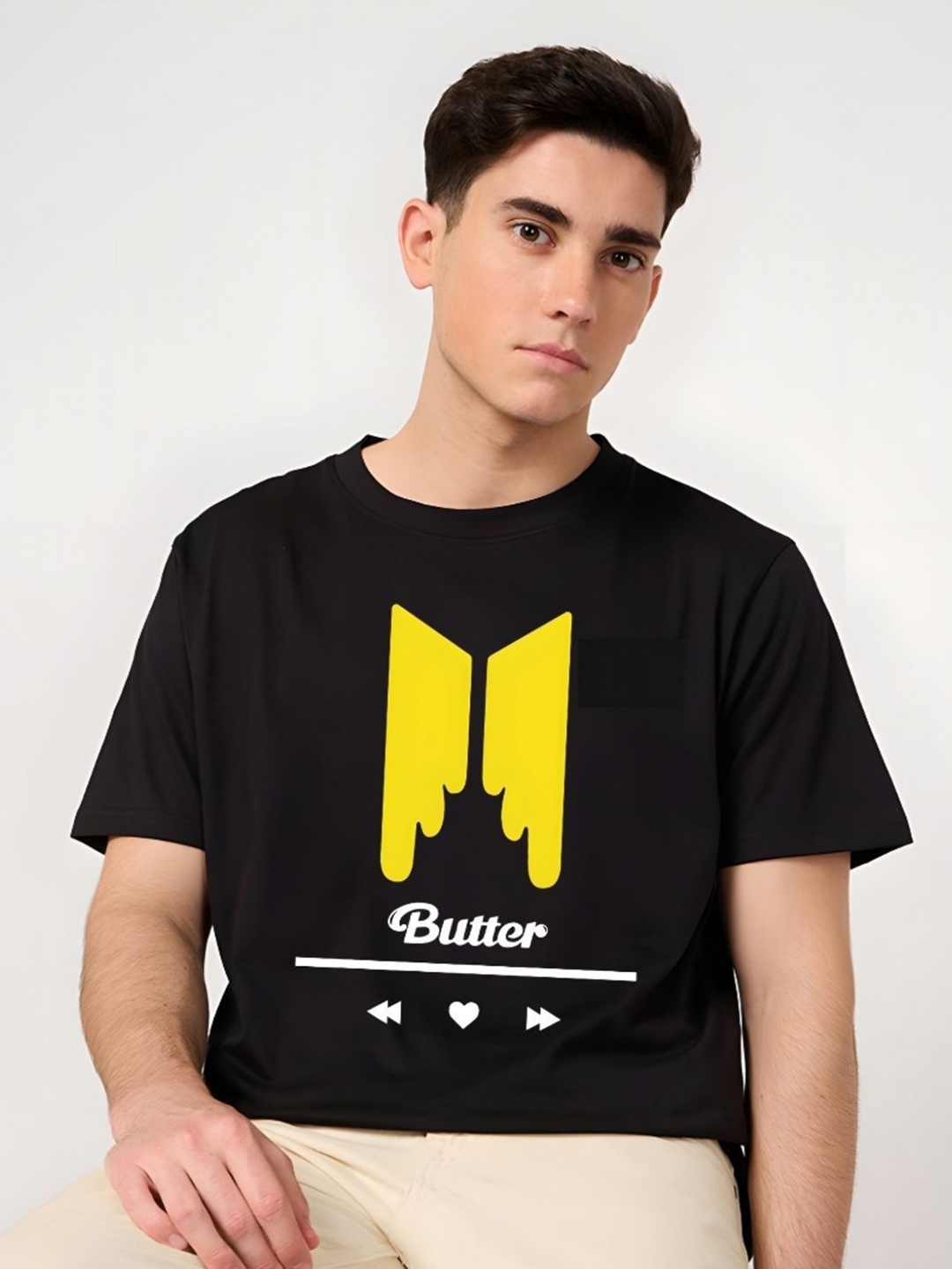 

SZN Men Graphic Printed Round Neck Cotton T-shirt, Black