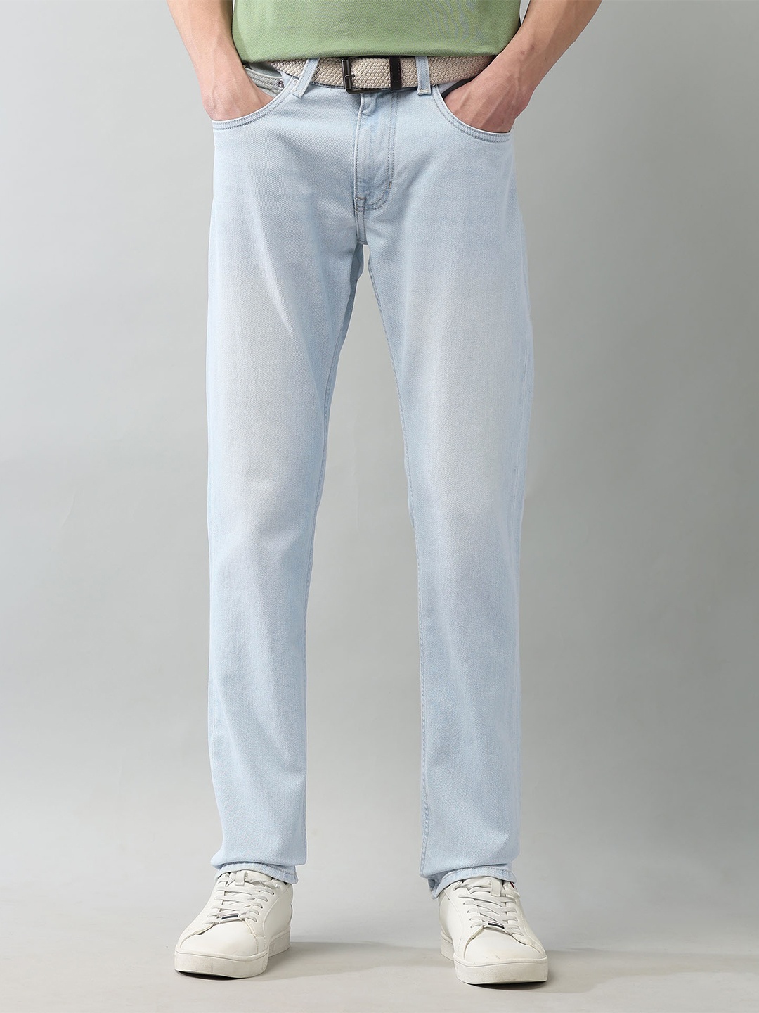 

U.S. Polo Assn. Denim Co. Men Slim Fit Mid-Rise Light Fade Jeans, Blue