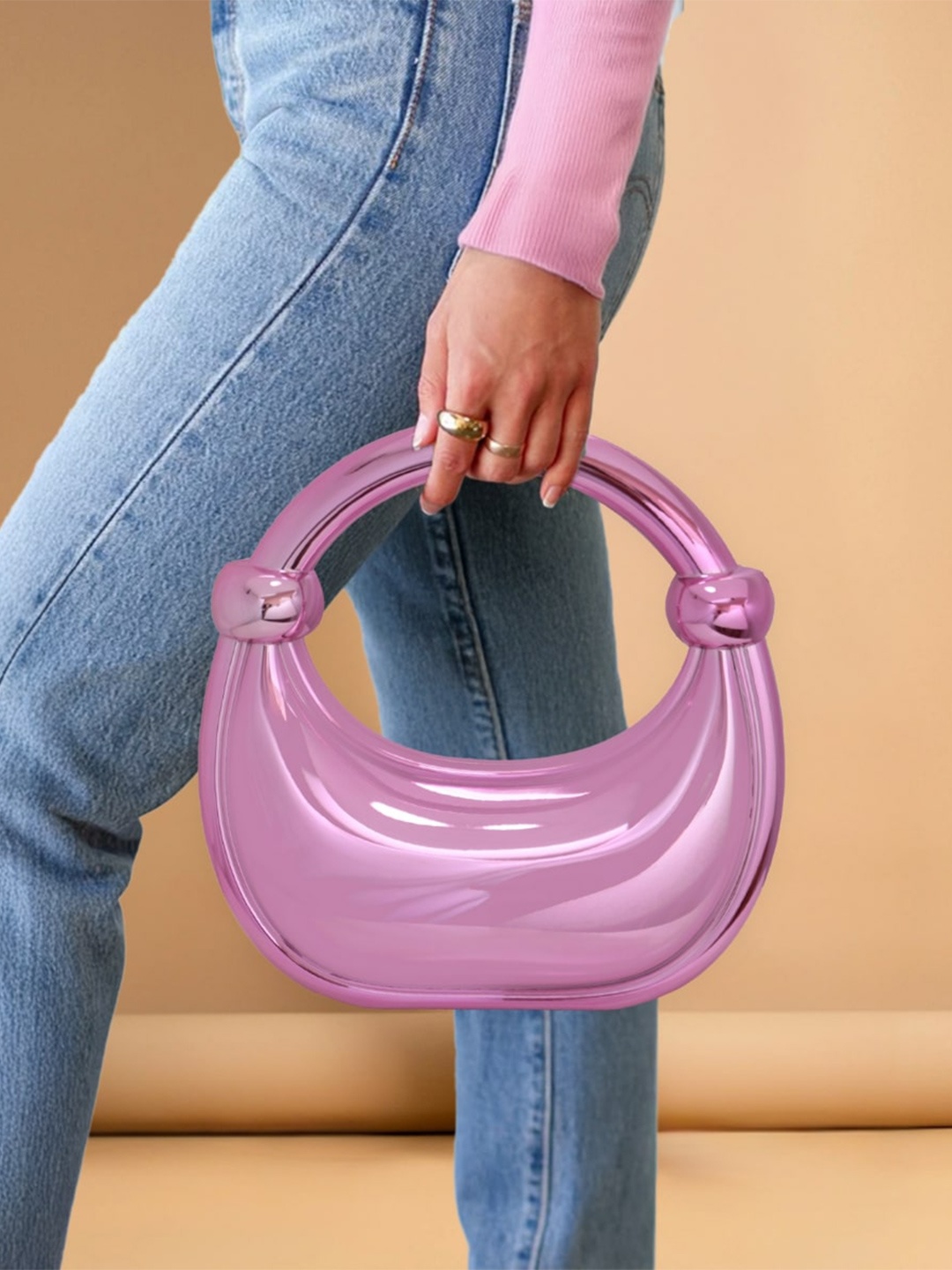 

TREASO CLOSET Structured Sling Bag, Pink