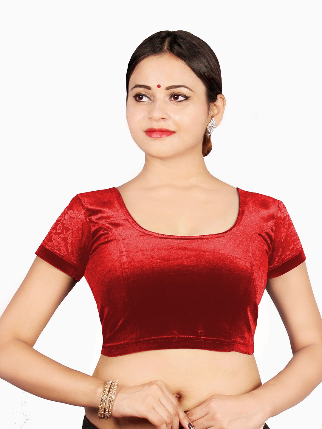 

Abhi Women Cotton Crop Top, Red