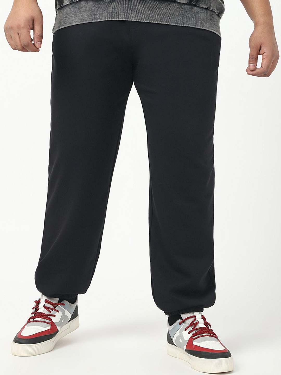 

Bewakoof Plus Men's Black Oversized Plus Size Joggers