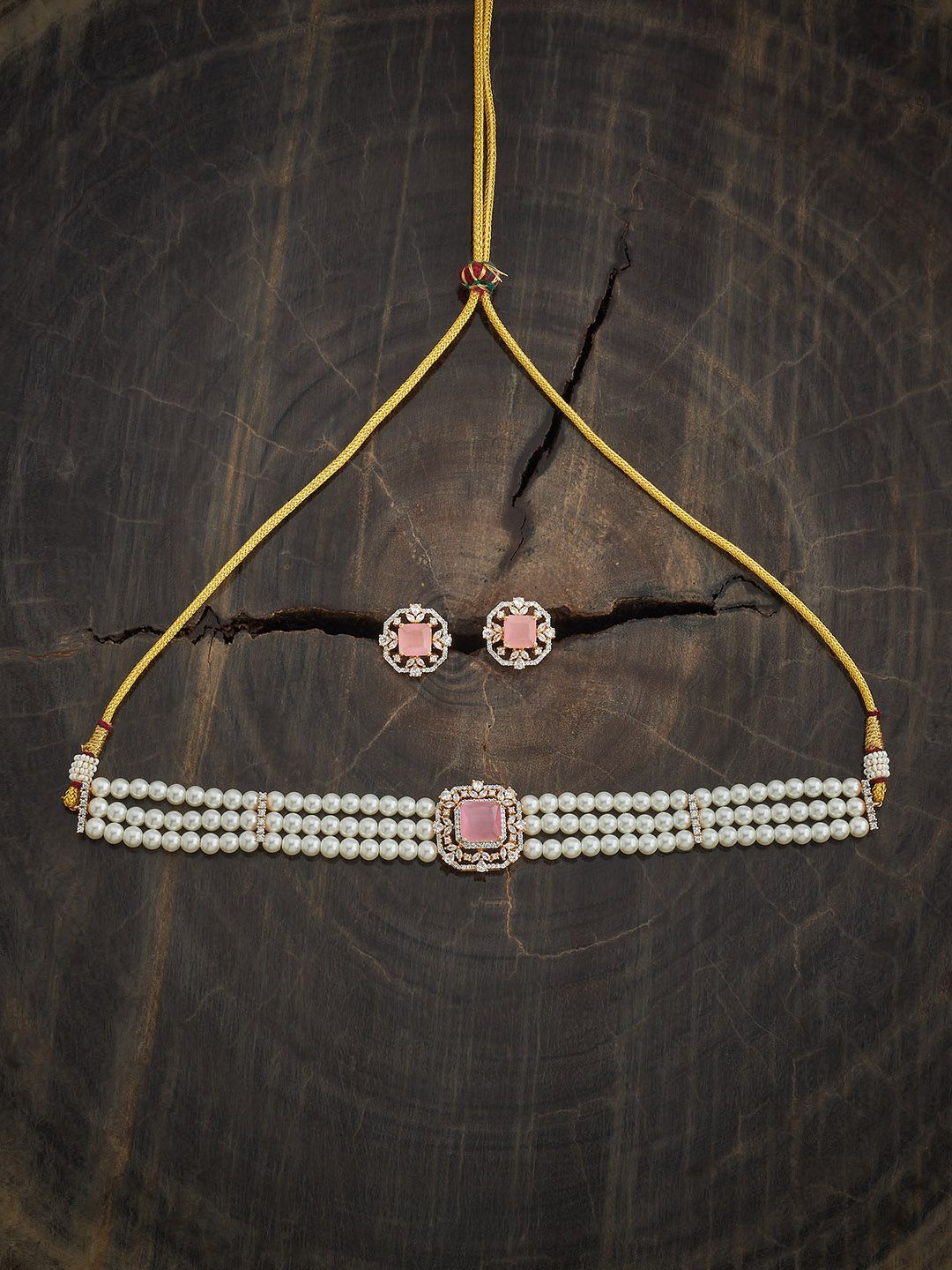 

Kushal's Fashion Jewellery Gold-Plated Zircon Studded Party Jewellery Set