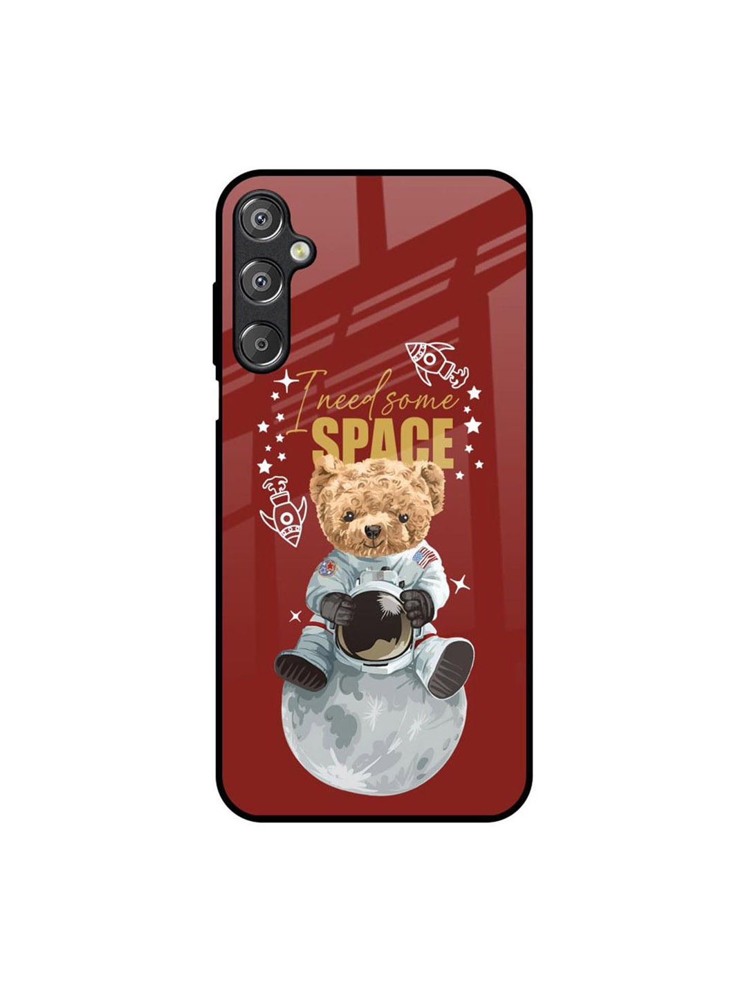

QRIOH Astronaut Bear Samsung Galaxy M15 5G Impact Resistant Back Case, Maroon